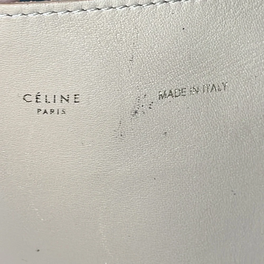 Rare Celine Horizontal Zip Gusset Cabas Tote Bag Large Shopper Beige Leather